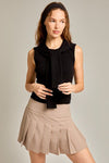 Preppy Gal Tie Detail Top in Black