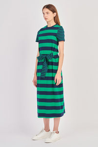 Stop & Stare Striped Midi Dress