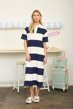Load image into Gallery viewer, Let’s Catch Up Navy Stripe Polo Dress
