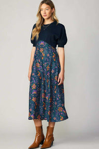 Flutter & Fly Mixed Midi Dress