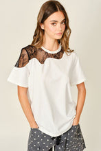 Load image into Gallery viewer, All the Possibilities Lace Tee in White/Black
