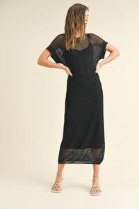 Summer Glow Net Dress in Black