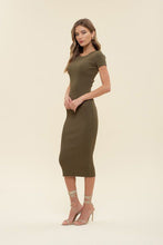 Load image into Gallery viewer, Wardrobe Capsule Knit Dress in Olive
