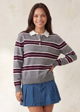 Load image into Gallery viewer, Varsity Charm Polo in Grey

