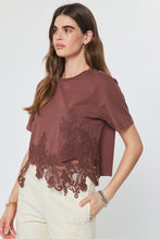 Load image into Gallery viewer, Graceful Aura Lace Tee in Brown
