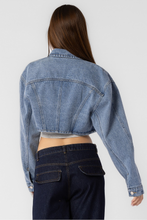 Load image into Gallery viewer, Cool Gal Cropped Denim Jacket
