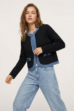 Load image into Gallery viewer, Laid Back Luxe Denim Mix Cardigan
