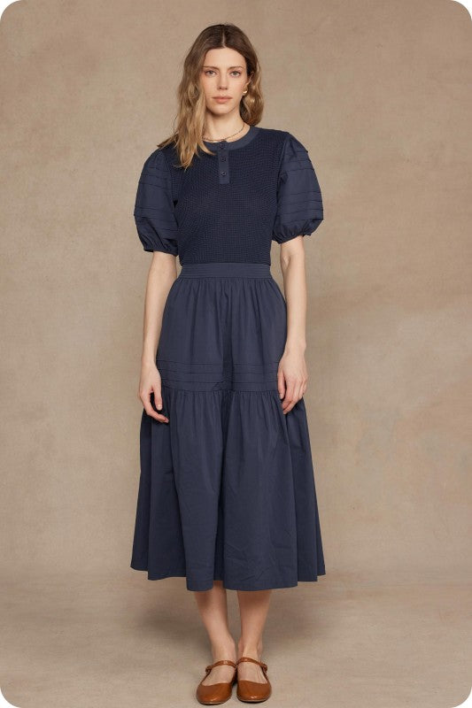 Hold On To This Navy Mixed Dress -17/10