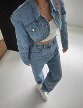 Load image into Gallery viewer, Cool Gal Cropped Denim Jacket
