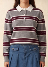 Load image into Gallery viewer, Varsity Charm Polo in Grey
