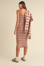 Load image into Gallery viewer, Rosebud Stripe Ribbed Dress Set
