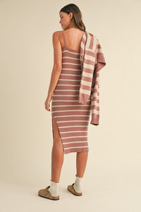 Rosebud Stripe Ribbed Dress Set