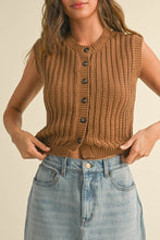 Load image into Gallery viewer, Turning Pages Camel Knit Vest
