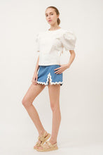 Load image into Gallery viewer, Sadie Denim Top in Off White
