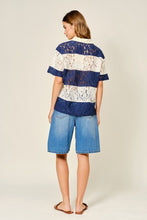 Load image into Gallery viewer, Making Moves Lace Polo Top
