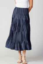 Load image into Gallery viewer, Subtly Chic Navy Tiered Skirt
