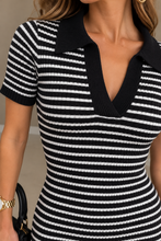Load image into Gallery viewer, The Feeling Is Mutual Knit Polo Dress in Black
