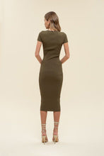 Load image into Gallery viewer, Wardrobe Capsule Knit Dress in Olive
