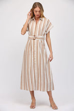 Load image into Gallery viewer, Windsor Linen Striped Midi Dress
