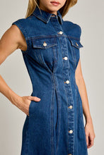 Load image into Gallery viewer, Dare to Denim Cinched Dress
