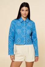 Load image into Gallery viewer, Something to Behold Eyelet Denim Jacket
