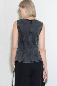 Seems Like It Black Denim Vest