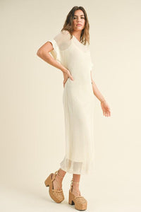 Summer Glow Net Dress in Oatmeal