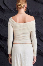 Load image into Gallery viewer, Caught Your Eye Draped Top in Cream
