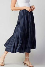 Load image into Gallery viewer, Subtly Chic Navy Tiered Skirt
