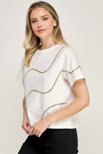 Load image into Gallery viewer, Glimmer Waves Tee in White
