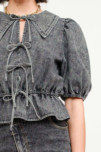 Take a Moment Denim Blouse