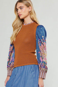 Paisley Melody Mixed Sweater