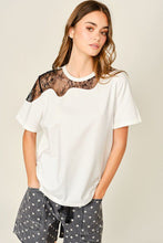 Load image into Gallery viewer, All the Possibilities Lace Tee in White/Black
