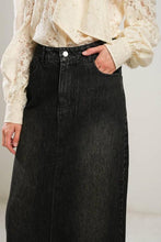 Load image into Gallery viewer, Seems Like It Black Denim Skirt
