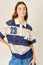 Load image into Gallery viewer, Making Moves Lace Polo Top
