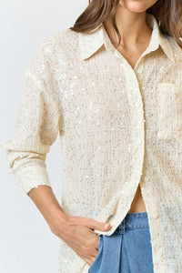 Understated Shimmer Button Down