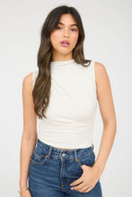 Load image into Gallery viewer, Elevated Essentials - The Mock Neck Tee in Cream
