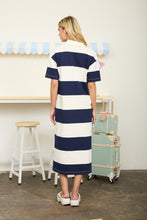 Load image into Gallery viewer, Let’s Catch Up Navy Stripe Polo Dress
