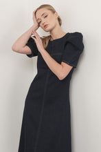 Load image into Gallery viewer, Riley Puff Dark Denim Dress
