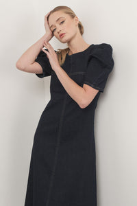 Riley Puff Dark Denim Dress