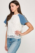 Load image into Gallery viewer, Sweetly Detailed Mixed Tee
