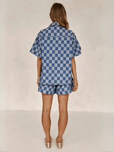 One & Only Checker Denim Set