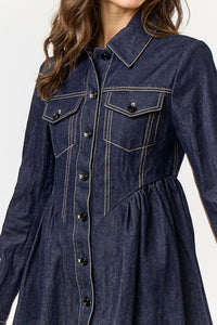 Escaping Shadows Denim Dress