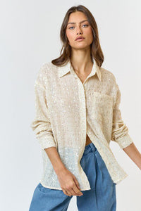 Understated Shimmer Button Down