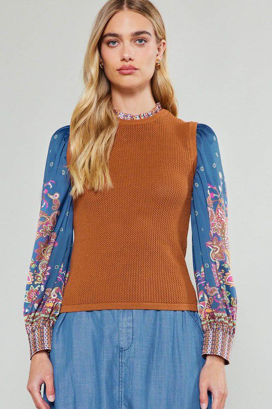 Paisley Melody Mixed Sweater