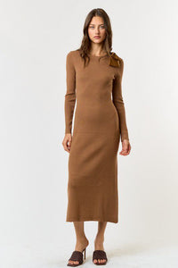 Always Lovely Mocha Midi Dress