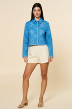 Load image into Gallery viewer, Something to Behold Eyelet Denim Jacket
