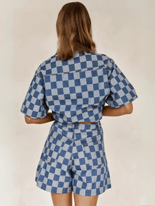 One & Only Checker Denim Set