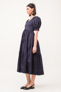 Kora Navy Midi Dress