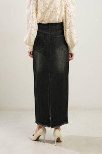 Seems Like It Black Denim Skirt